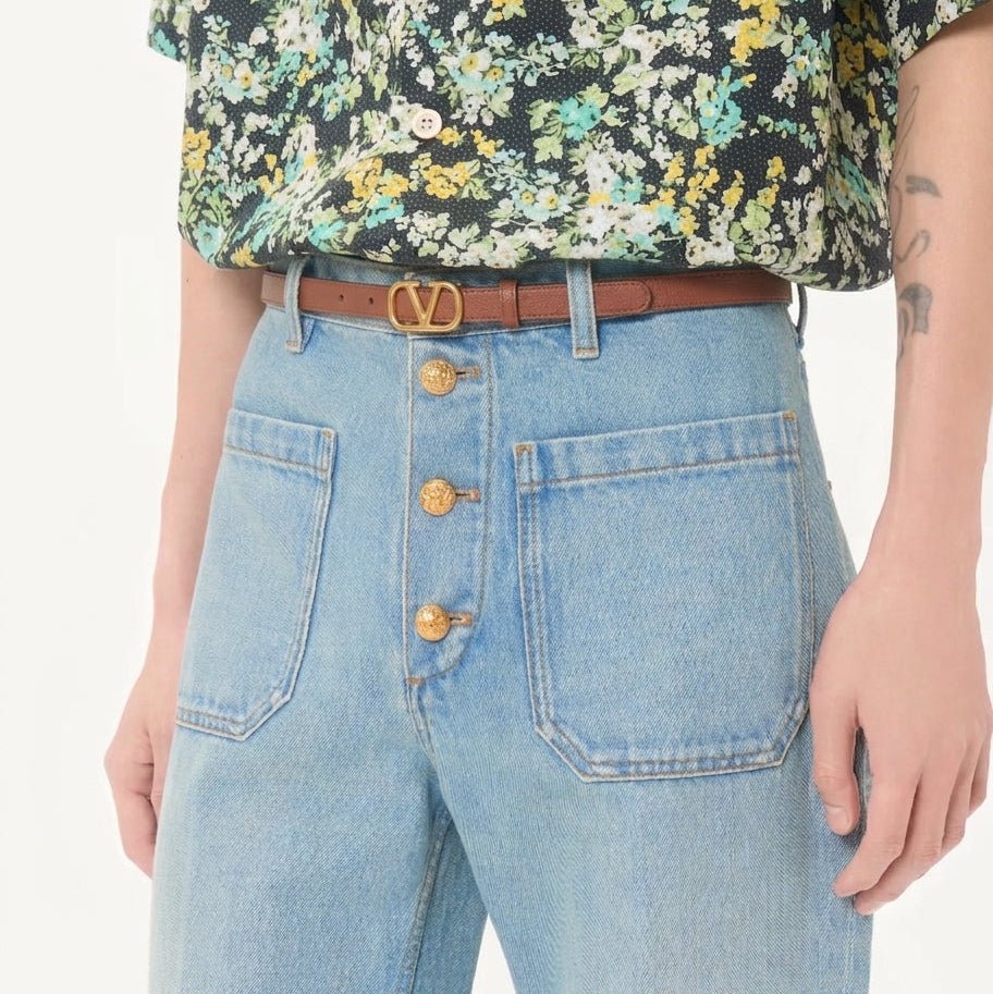 Valentino Garavani Slim VLogo Signature Belt in Smooth Leather 2