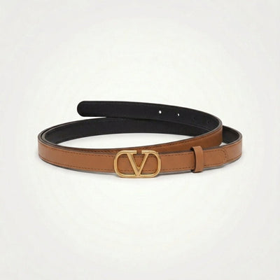 Valentino Garavani Slim VLogo Signature Belt in Smooth Leather