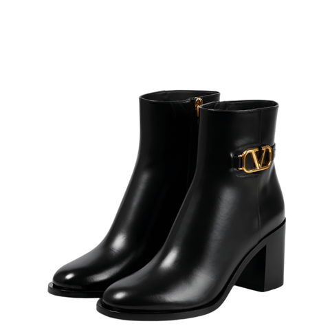 Valentino Garavani V Logo Signature Leather Ankle Boots - BEAUTY BAR