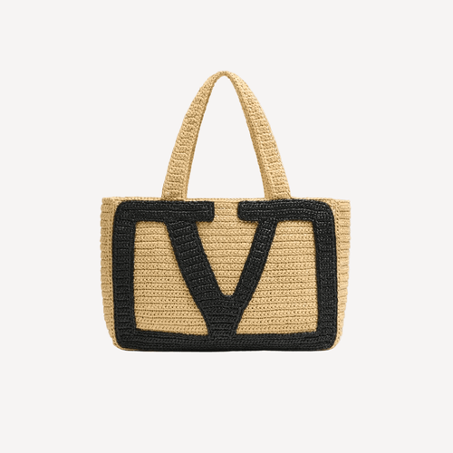 Valentino Garavani Viva Superstar Large Raffia Shopping Bag Natural - BEAUTY BAR