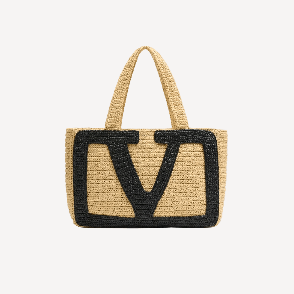 Valentino Garavani Viva Superstar Large Raffia Shopping Bag Natural 1
