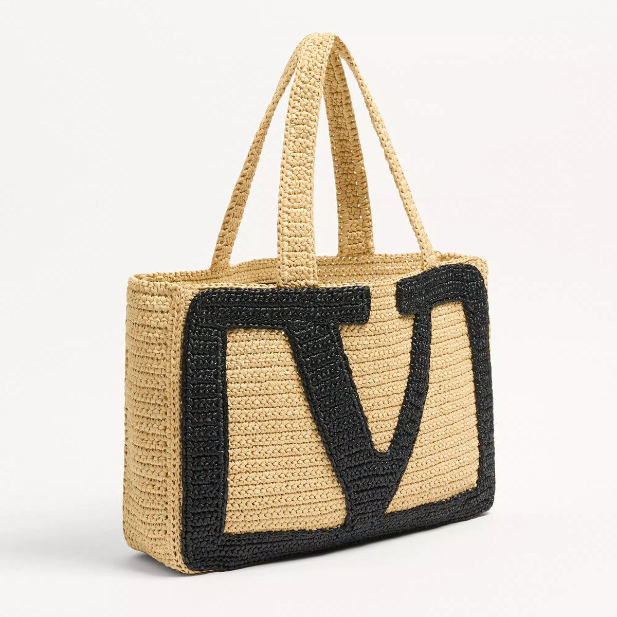 Valentino Garavani Viva Superstar Large Raffia Shopping Bag Natural 2