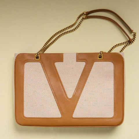 Valentino Garavani Viva Superstar Medium Canvas Shopping Bag Beige - BEAUTY BAR