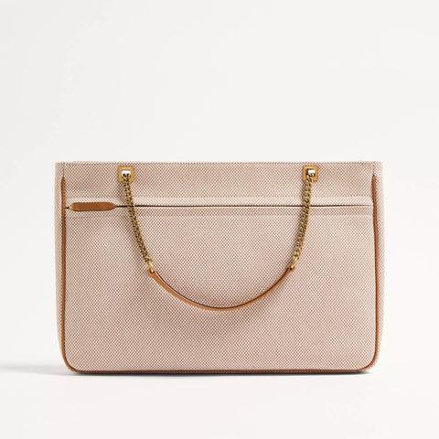 Valentino Garavani Viva Superstar Medium Canvas Shopping Bag Beige - BEAUTY BAR