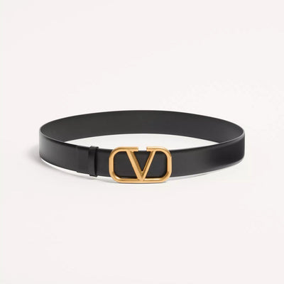 Valentino Garavani VLogo Buckle Leather Belt Medium