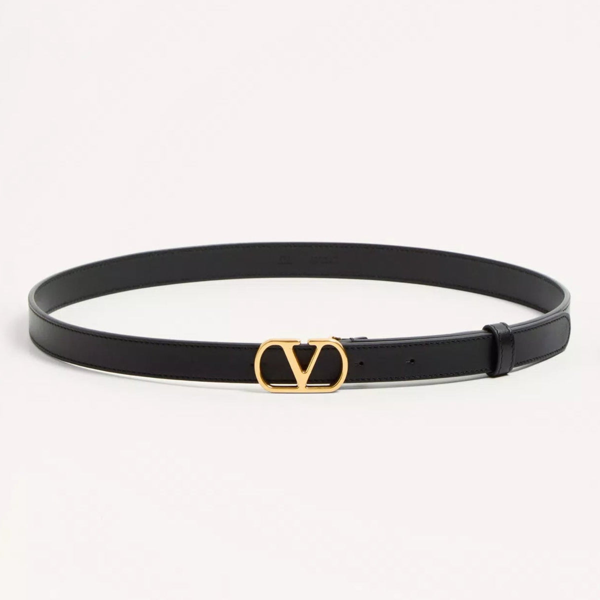 Valentino Garavani VLogo Signature Black Leather Belt (S) 1