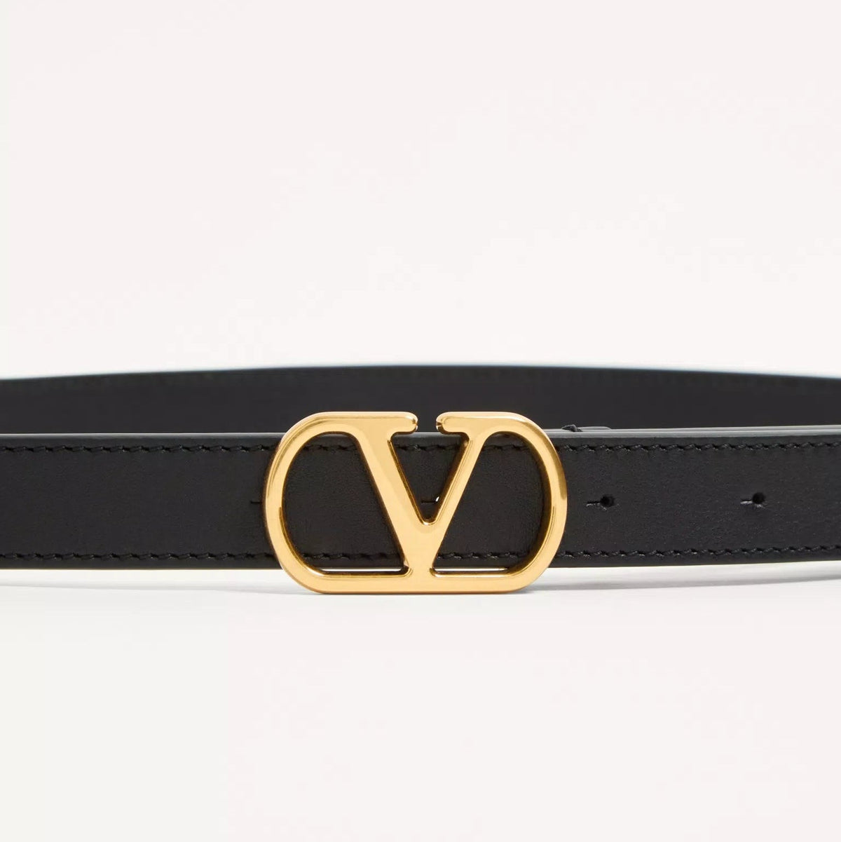Valentino Garavani VLogo Signature Black Leather Belt (S) 2