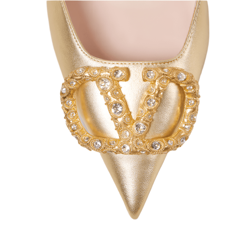 Valentino Garavani VLogo Signature Metallic Leather Pumps 3