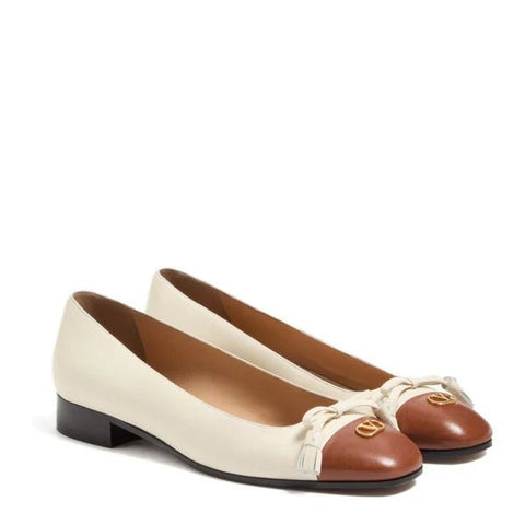 Valentino Off - White Brown Leather Toe Cap Tassel Detailing - BEAUTY BAR