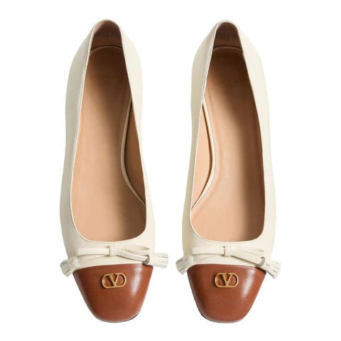 Valentino Off - White Brown Leather Toe Cap Tassel Detailing - BEAUTY BAR