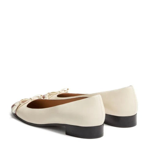 Valentino Off - White Brown Leather Toe Cap Tassel Detailing - BEAUTY BAR