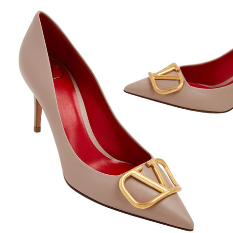 Valentino Taupe V Heels - High Heels - BEAUTY BAR