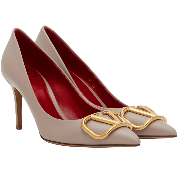 Valentino Taupe V Heels 7