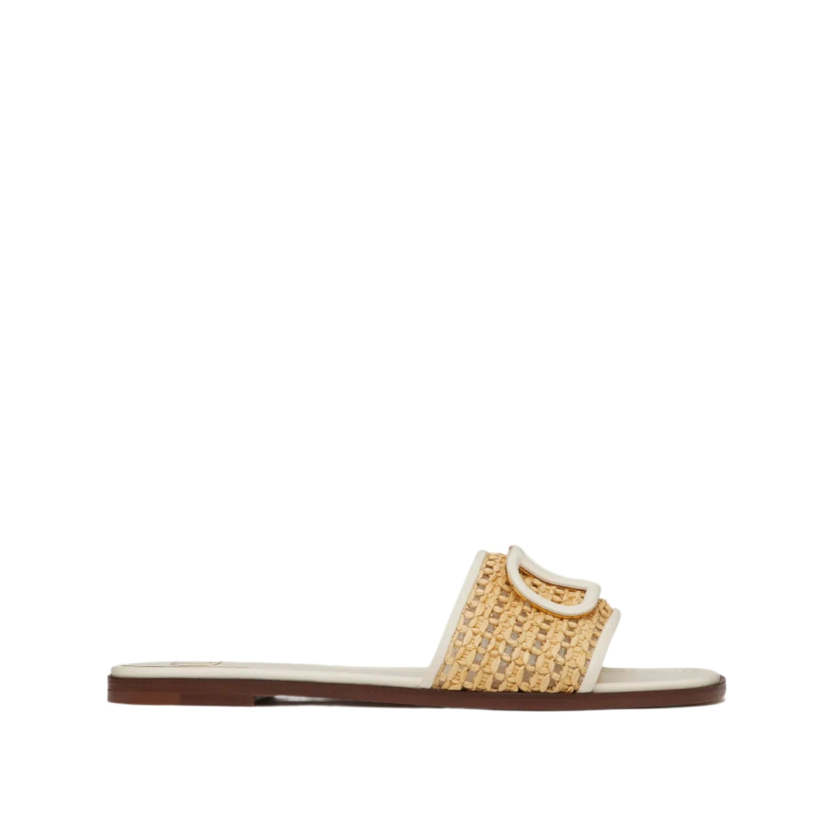 Valentino V Logo 80mm Woven Raffia Slide Slipper 2