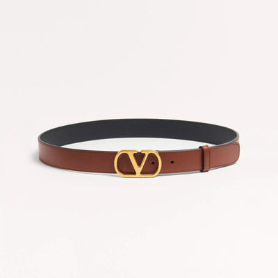 Valentino VLogo Signature Brown Wide Belt