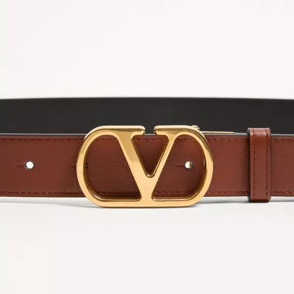 Valentino VLogo Signature Brown Wide Belt 2