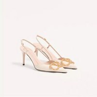 Valentino Vlogo Signature Slingback Leather Pump With Jewel Logo