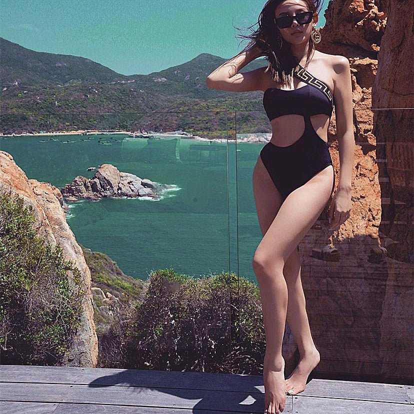 Versace Black Greca Border Cut-Out Swimsuit 7