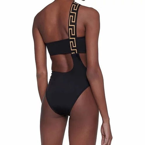 Versace Black Greca Border Cut - Out Swimsuit - BEAUTY BAR
