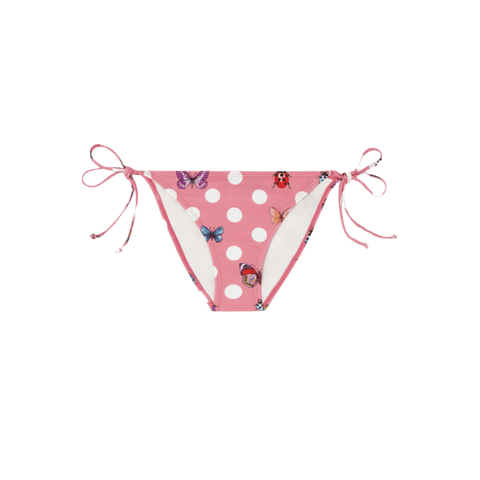 Versace Butterfly Dot Triangle Bikini Top in Pink - BEAUTY BAR