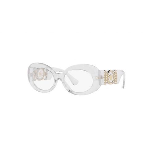 Versace Crystal Plastic Round Sunglasses – Clear Designer Eyewear For Effortless Style - BEAUTY BAR