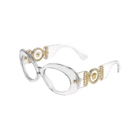 Versace Crystal Plastic Round Sunglasses – Clear Designer Eyewear For Effortless Style - BEAUTY BAR