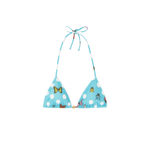 Versace Dua Lipa Butterflies Bikini Bottoms In Blue - BEAUTY BAR