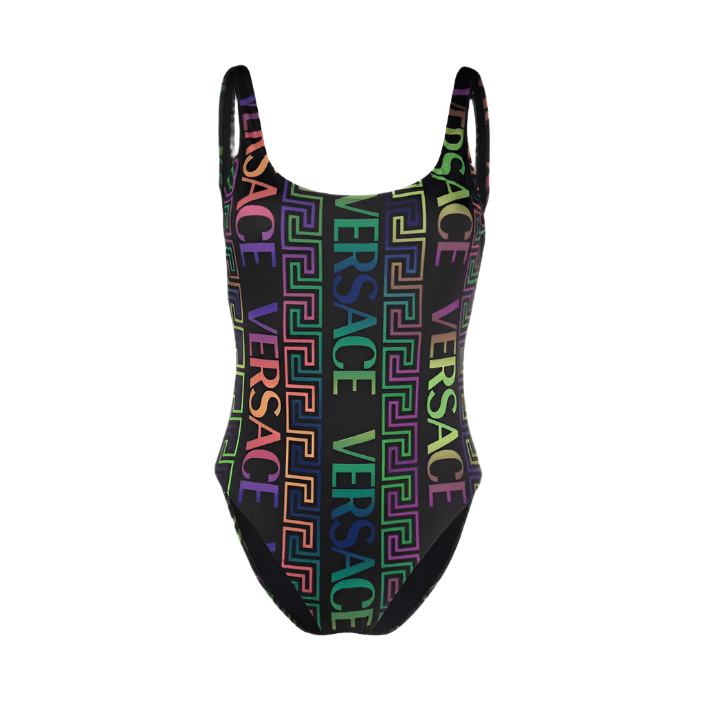 Versace Greca Neon-Print One-Piece Swimsuit 6