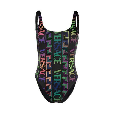 Versace Greca Neon - Print One - Piece Swimsuit - BEAUTY BAR