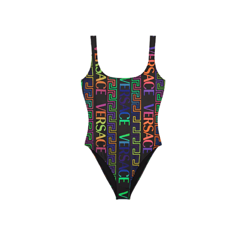 Versace Greca Neon - Print One - Piece Swimsuit - BEAUTY BAR