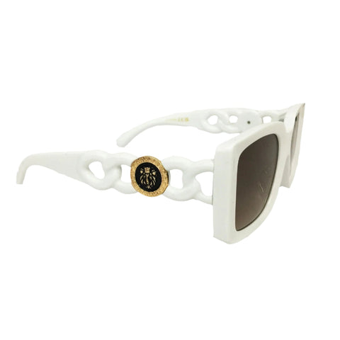 Versace Greca Square White Sunglasses - BEAUTY BAR