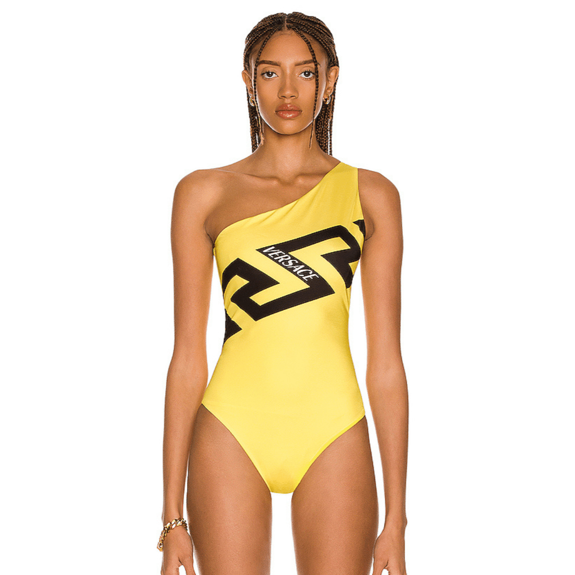 Versace Maxi Grace One Piece Swimsuit in Yellow 1
