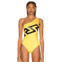 Versace Maxi Grace One Piece Swimsuit in Yellow