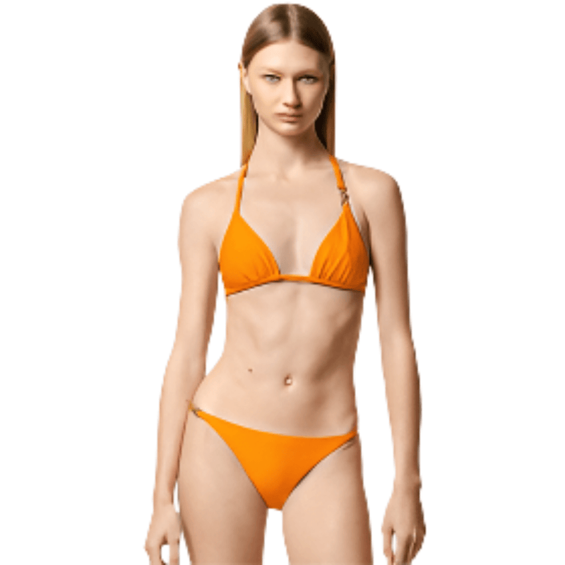 Versace Triangle Bikini Bottoms In Orange