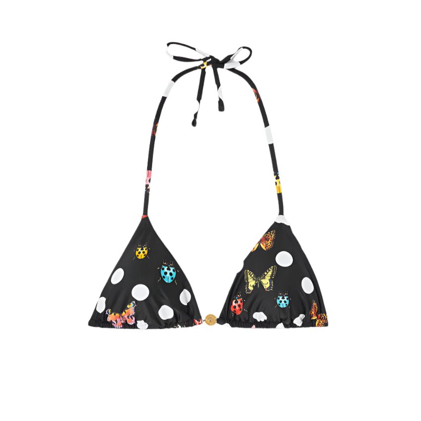 Versace Women's Dot Ladybug Triangle Bikini in Black 3