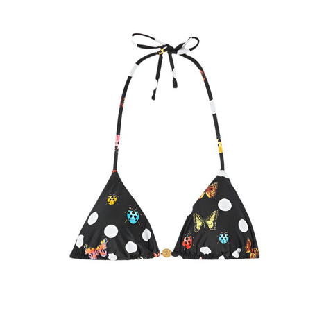 Versace Women's Dot Ladybug Triangle Bikini in Black - BEAUTY BAR
