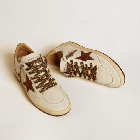 Women's Ball Star LTD With Burgundy Glitter Star and Beige Suede Heel Tab - BEAUTY BAR