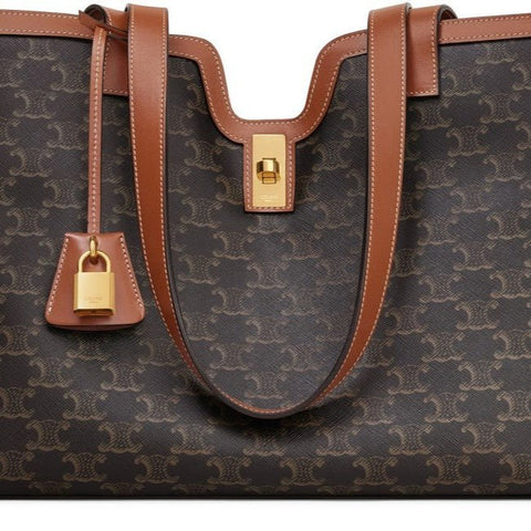 Women's Celine Triomphe Canvas And Leather Tote - BEAUTY BAR