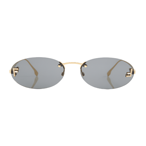 Women's Gray First Embellished Oval Sunglasses - BEAUTY BAR