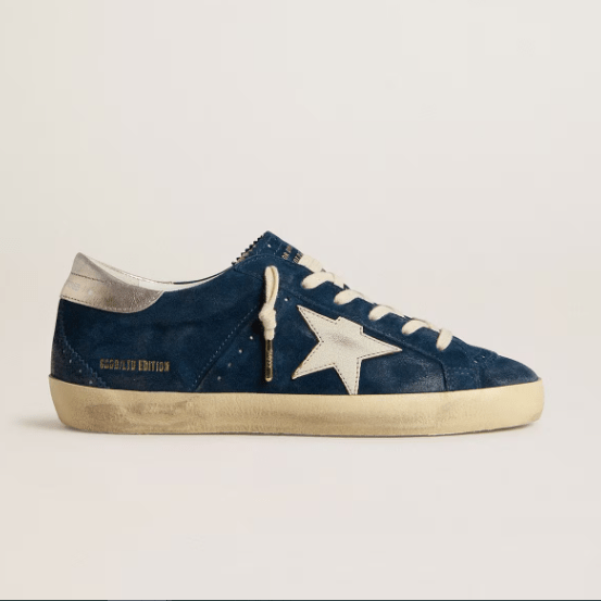 Women's Super-Star LTD in Blue Suede With White Star 1