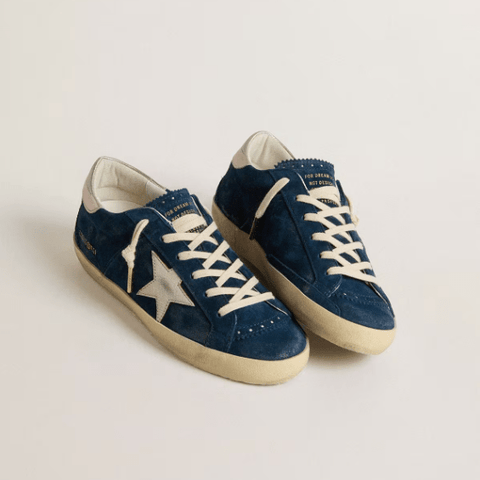 Women's Super - Star LTD in Blue Suede With White Star - BEAUTY BAR