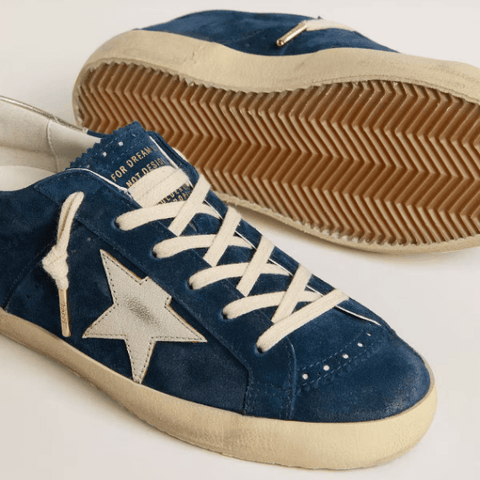 Women's Super - Star LTD in Blue Suede With White Star - BEAUTY BAR