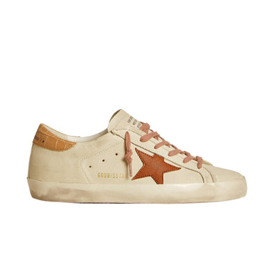 Women’s Super-Star With Leather Star and Crocodile-Print Leather Heel Tab