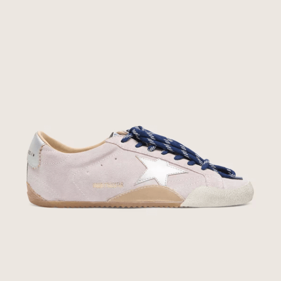 Women's True-Star In Pastel Pink Suede With Silver Star And Heel Tab 3