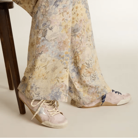 Women's True-Star In Pastel Pink Suede With Silver Star And Heel Tab 4