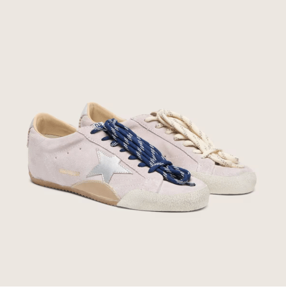 Women's True-Star In Pastel Pink Suede With Silver Star And Heel Tab