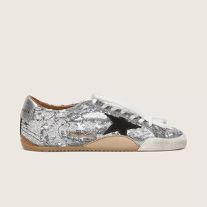 Women's True-Star In Silver Sequins With Black Star And Silver Leather Heel Tab