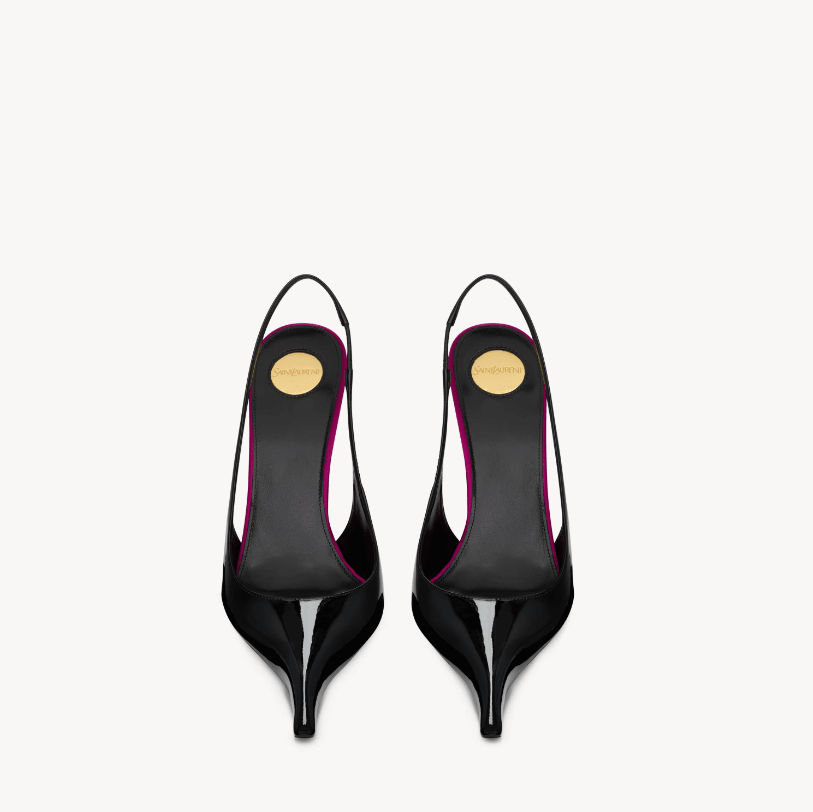 Yves Saint Laurent Amalia Slingback Pumps In Patent Leather 2