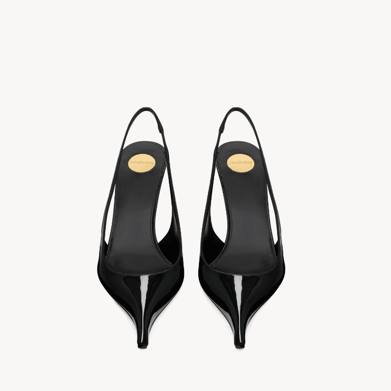 Yves Saint Laurent Apolline Slingback Pumps In Patent Leather 3