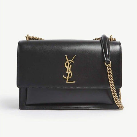 Yves Saint Laurent Black Leather Sunset Chain Bag - BEAUTY BAR